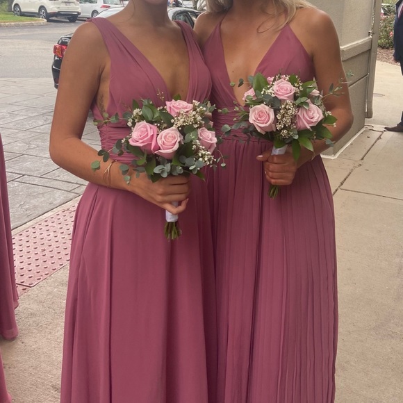 rosewood pink bridesmaid dresses Valerie Chiffon Faux Wrap Dress main image 0